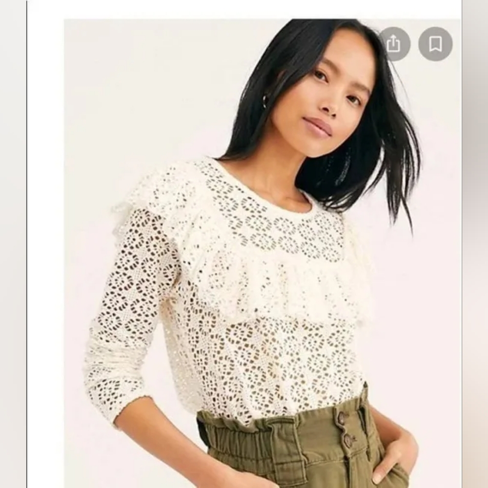 Free People Beach Feel the Love Crochet Top